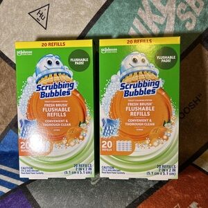 Scrubbing Bubbles Toilet Cleaning Fresh Brush‎ Flushable REFILLS 2 X 20 Count